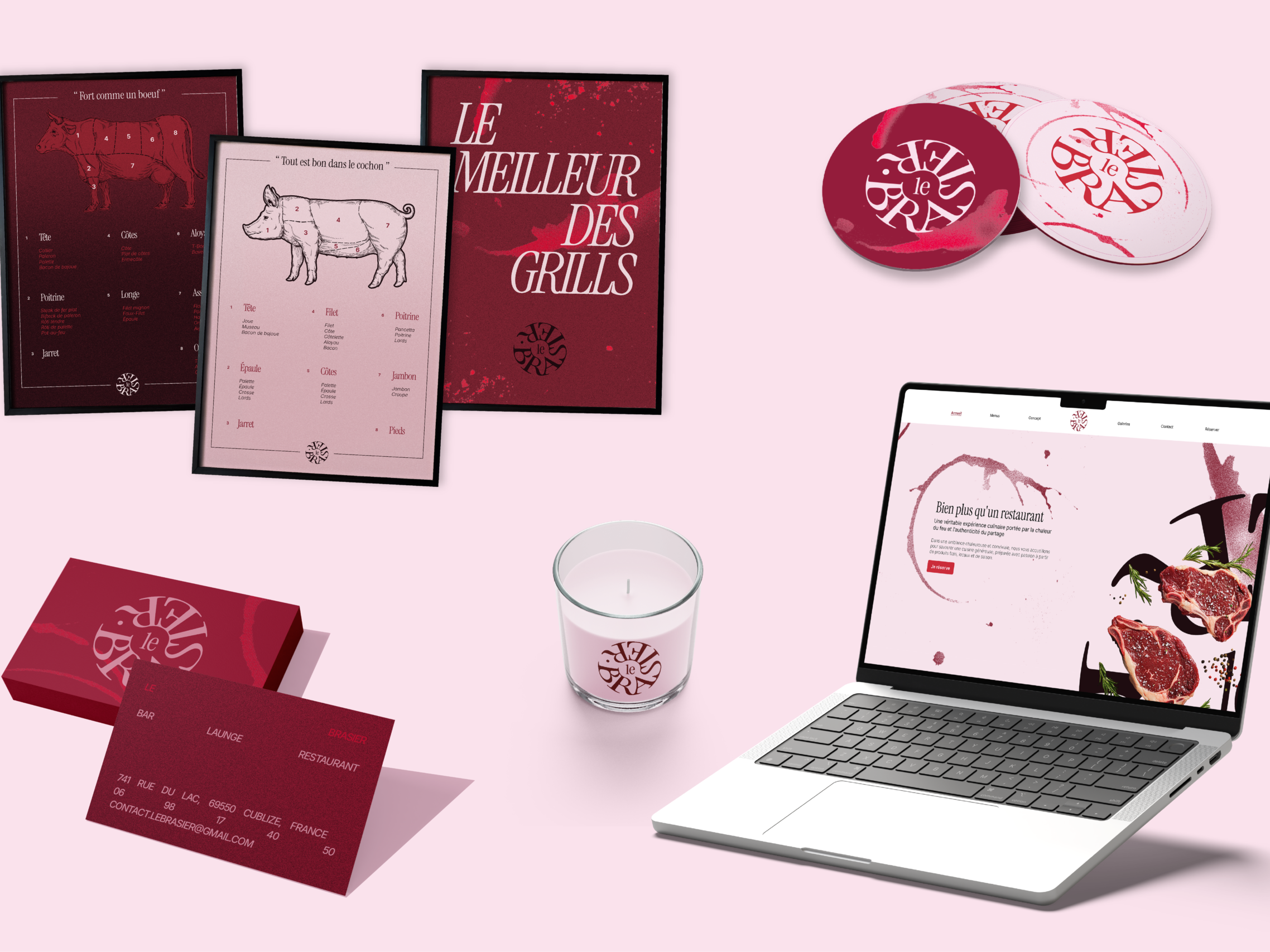 Projet le braiser photo affiches cartes de visite et site internet