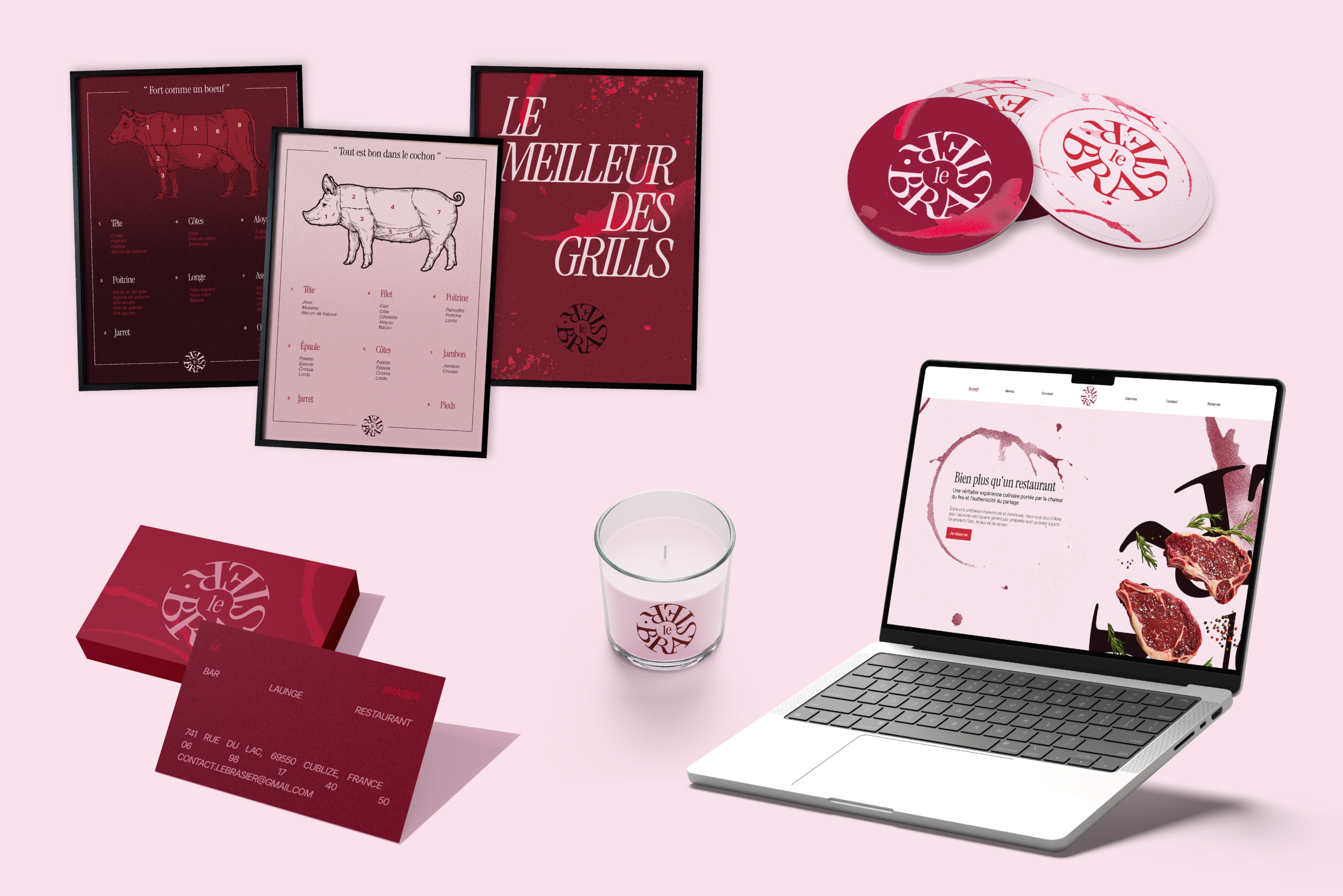 Projet le braiser photo affiches cartes de visite et site internet