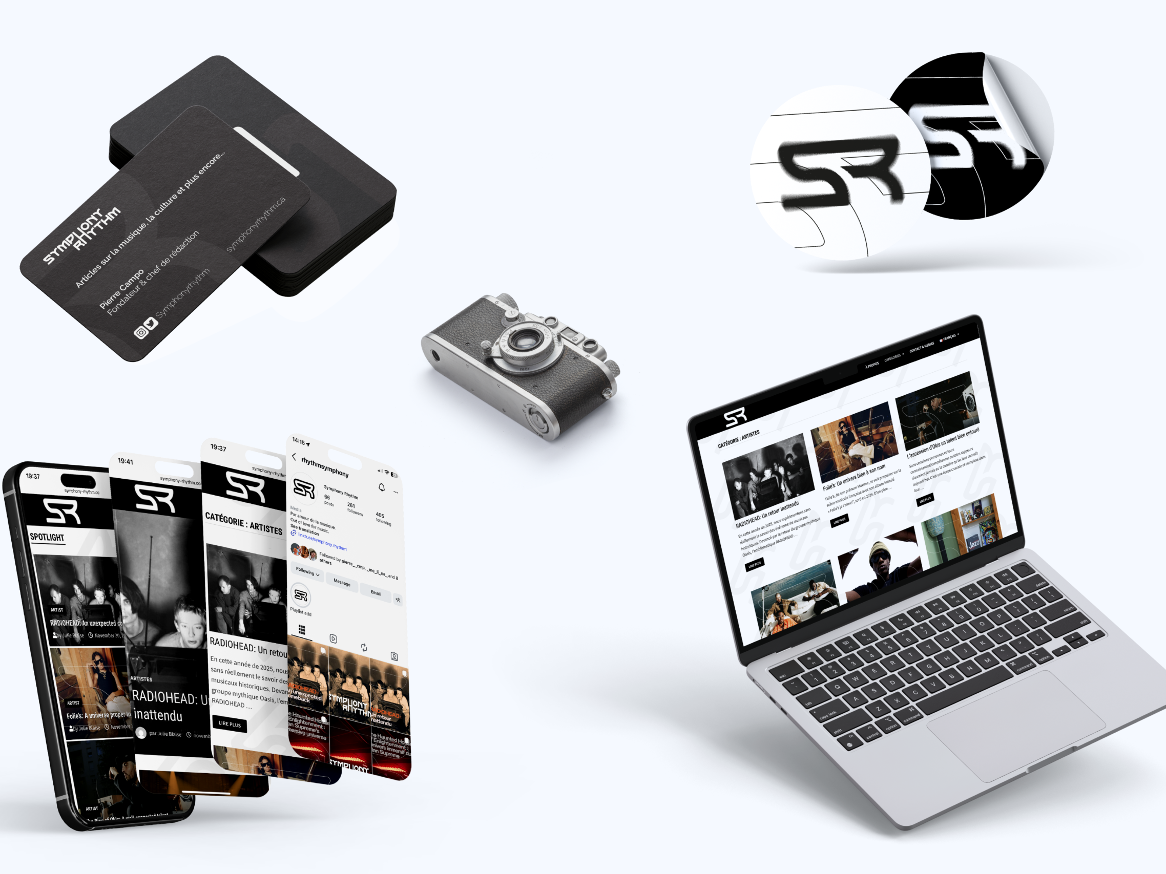 Synphony rhythm carte de visite site internet et réseaux sociaux