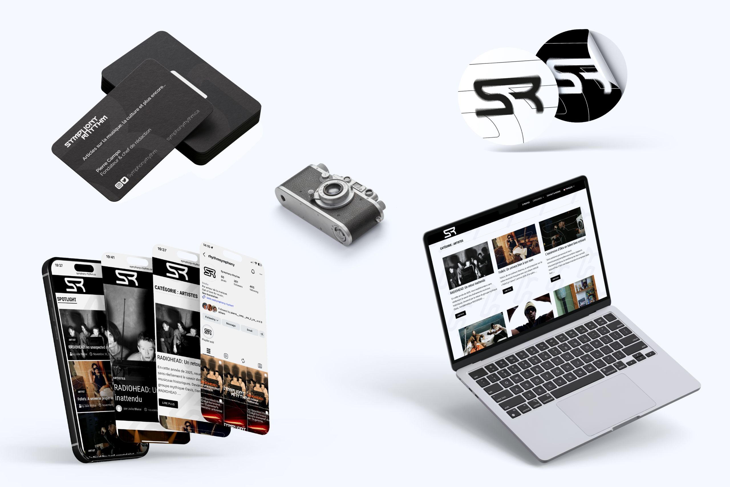 Synphony rhythm carte de visite site internet et réseaux sociaux